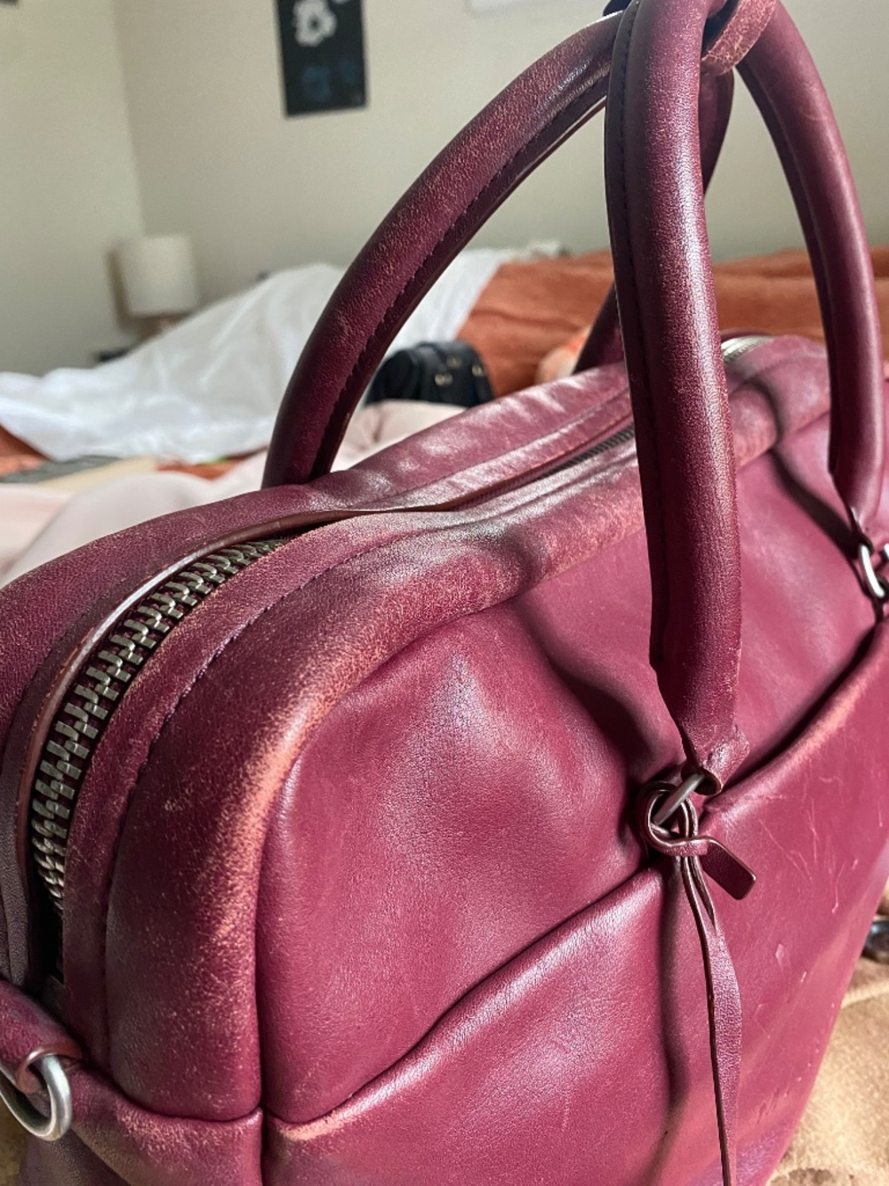 Vintage Marc Jacobs Leather Duffle Satchel Bag - Picture 2 of 8
